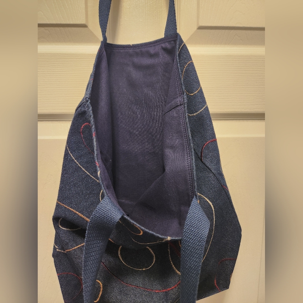 Handmade Blue Denim Tote Bag - Picture 2 of 4